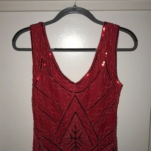 Red sequin dress